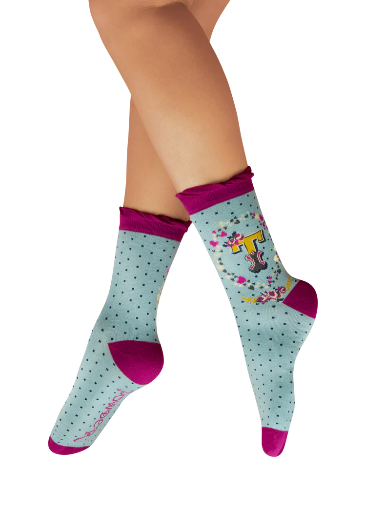 POWDER Letter Socks