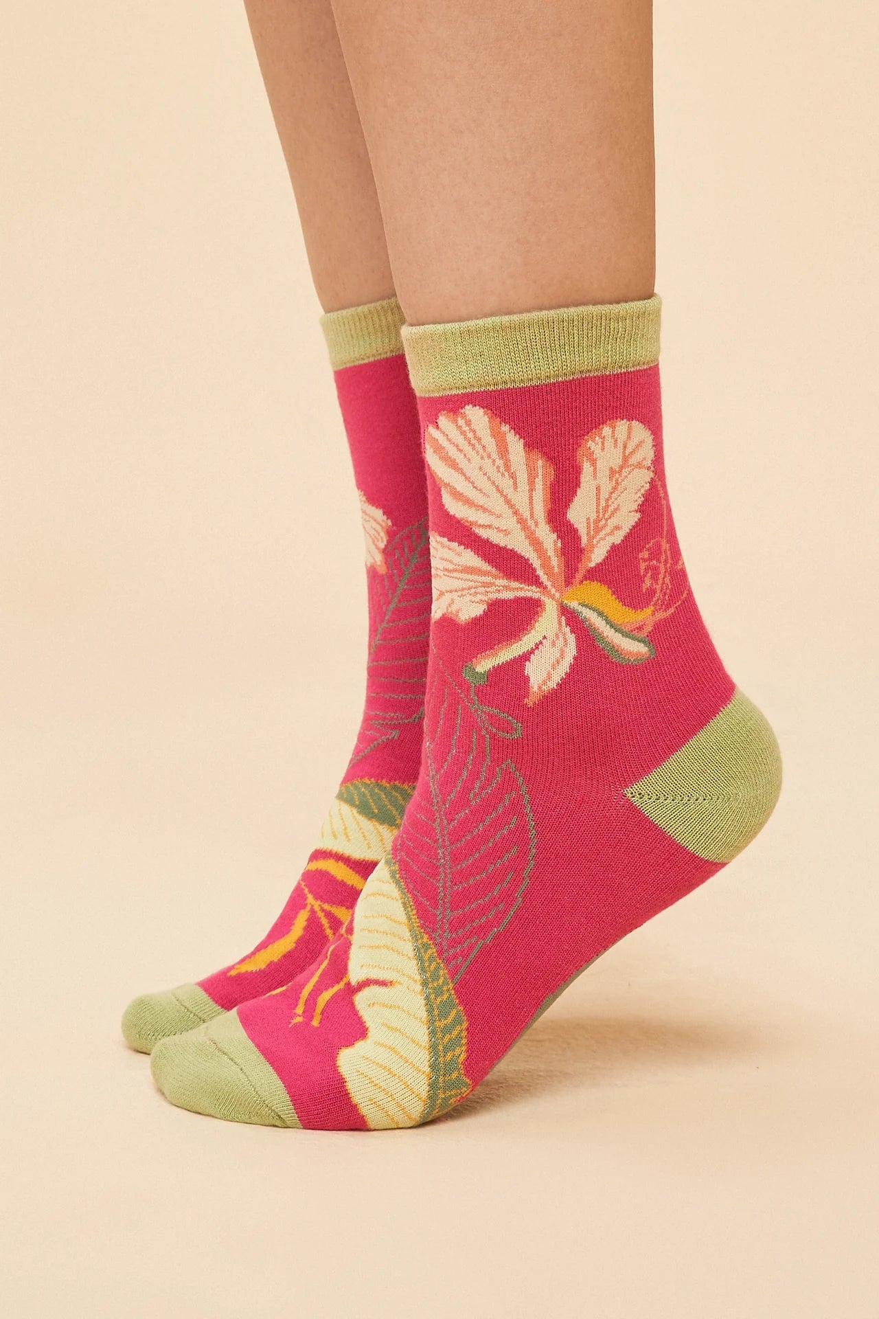 Powder Delicate Tropical Ankle Socks