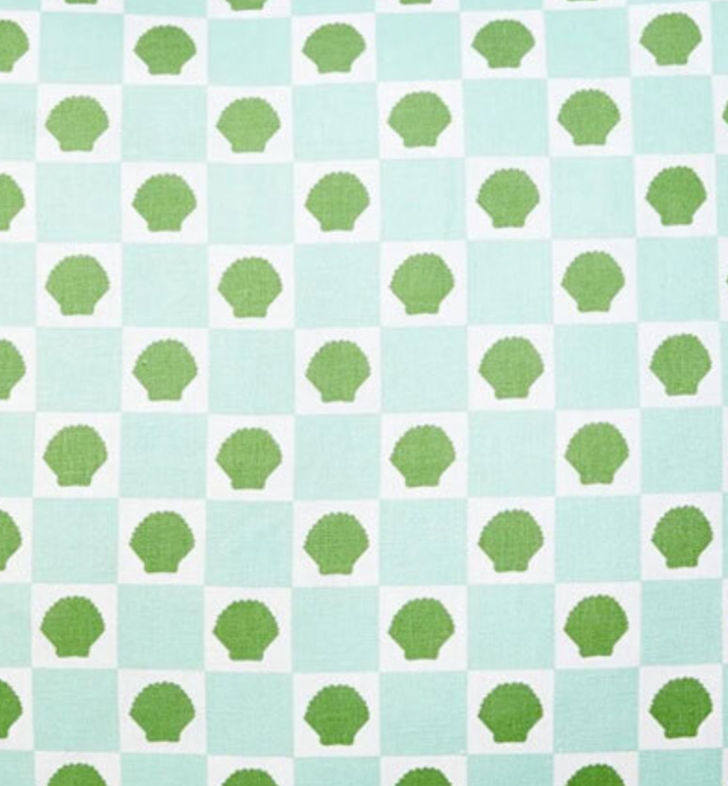 Bonnie and Neil Mint Check Shell Tea towel