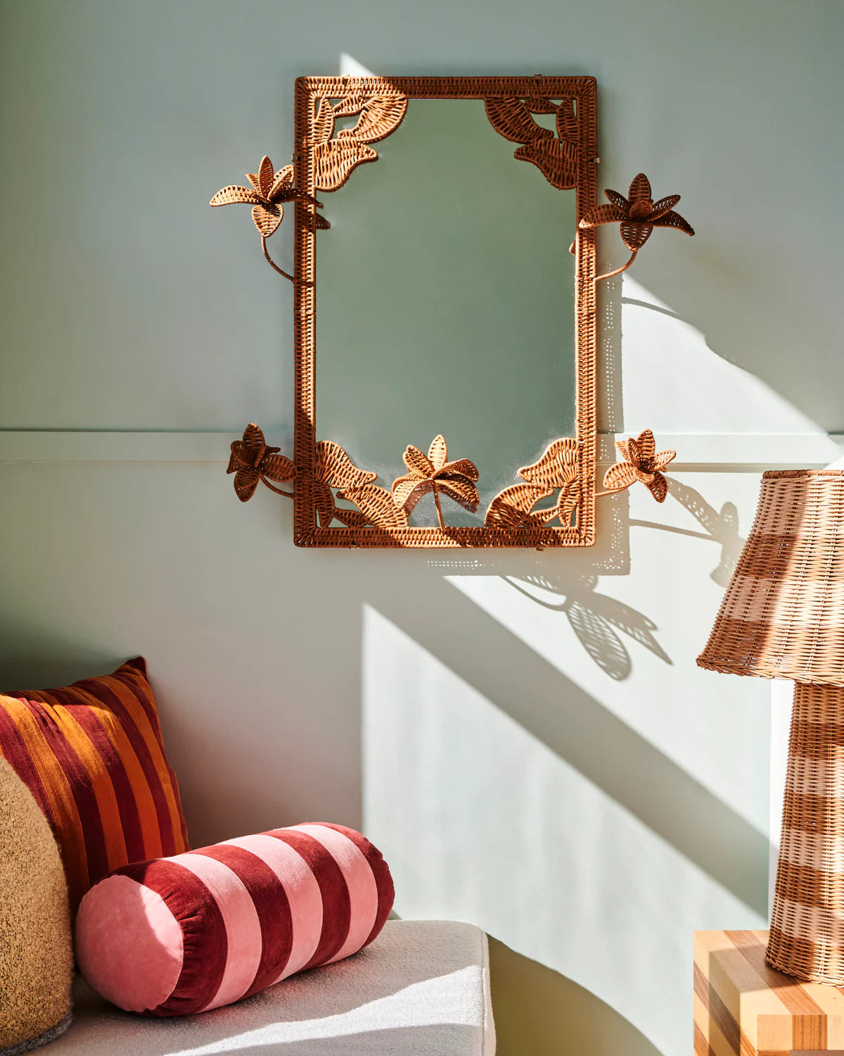 Kip and Co Rattan Flower Mirror