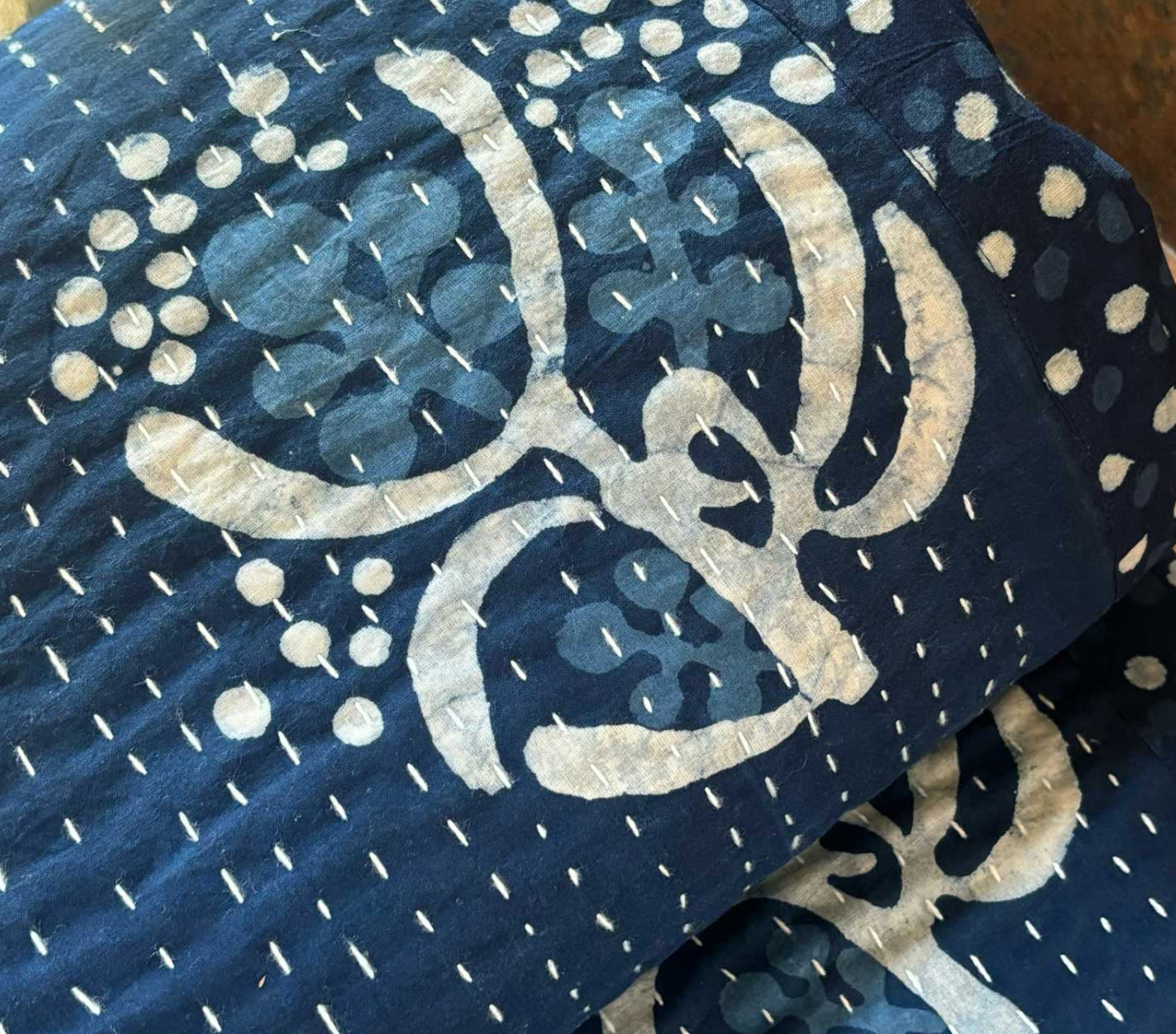 Dana Kinter Kantha Quilt - Heart Strings Australian/Aldinga Wattle