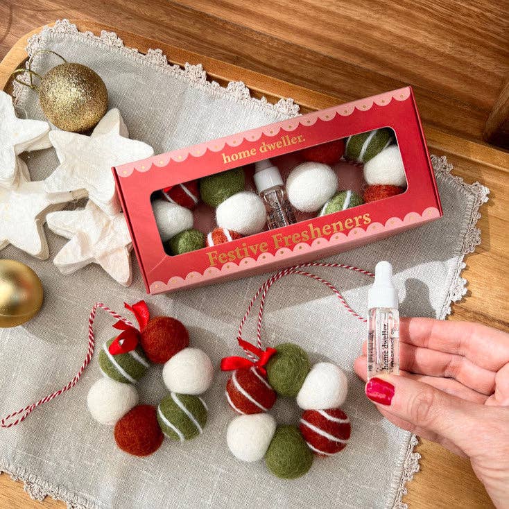 Festive Fresheners - STRIPES - Reusable Scented Ornaments