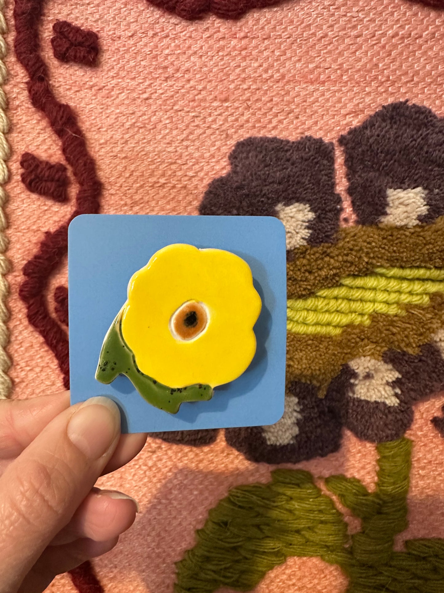 Togetherness Flowerful Ceramic Brooch - Poppy