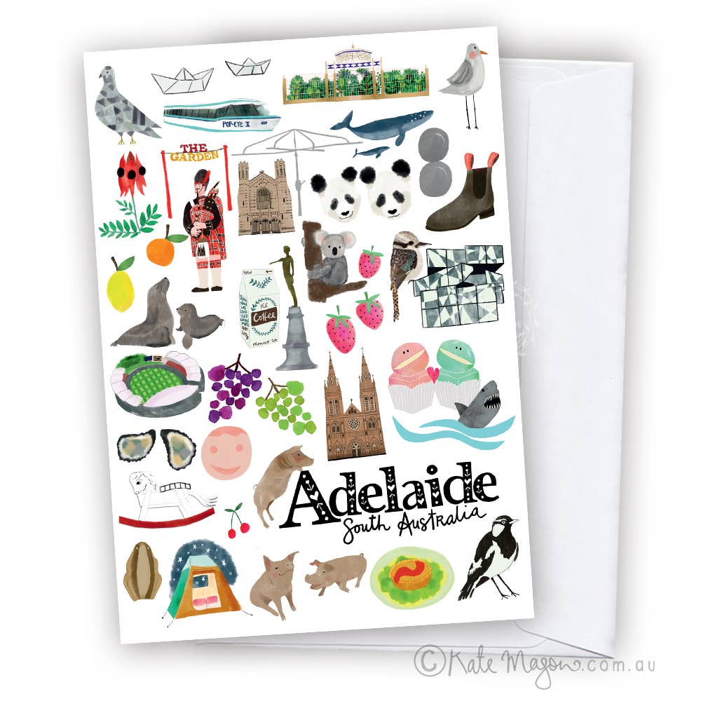 Adelaide South Australia Icons GREETING CARD