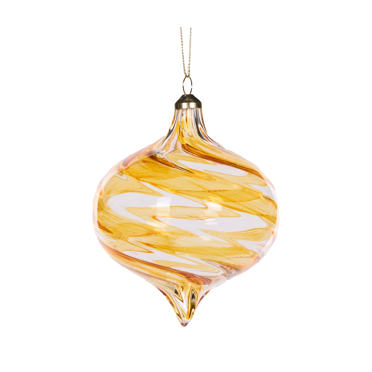 Transparent Yellow Swirl Onion Decoration
