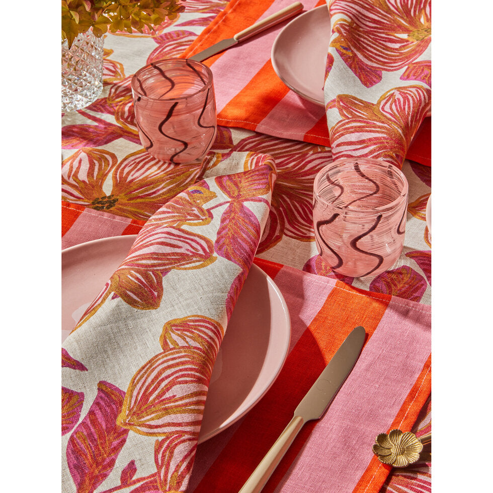 Bonnie and Neil Glass Tumblers - Pink Swirl