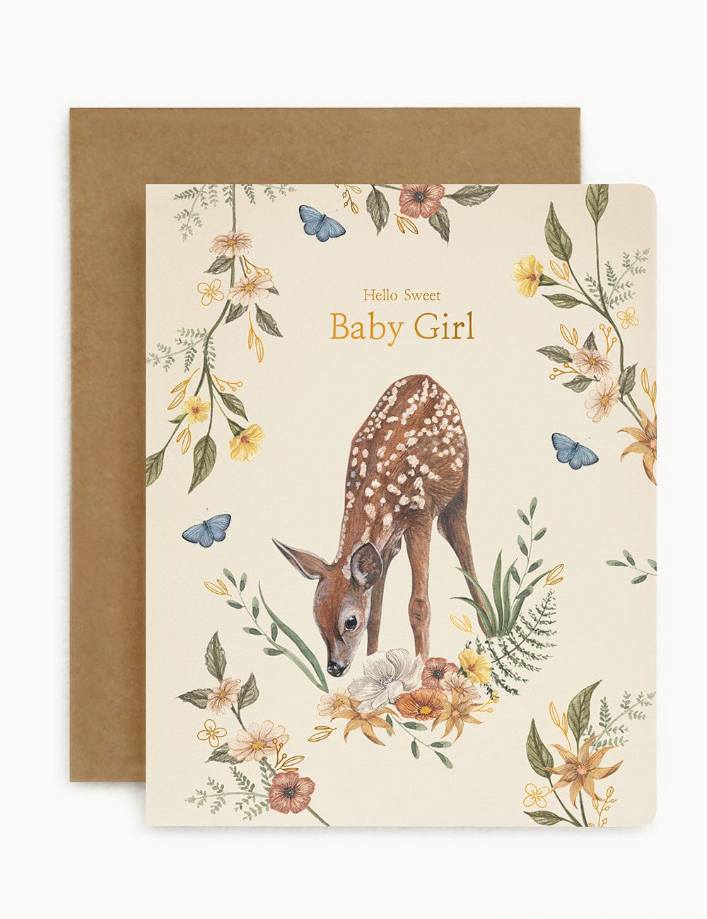 Bespoke Letterpress - Hello Sweet Baby Girl Card