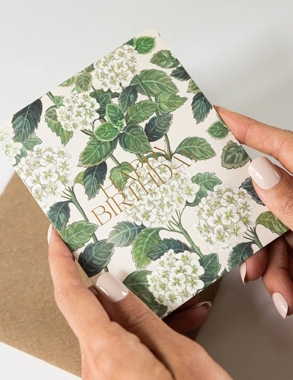 Bespoke Letterpress - Happy Birthday (Hydrangea)Card