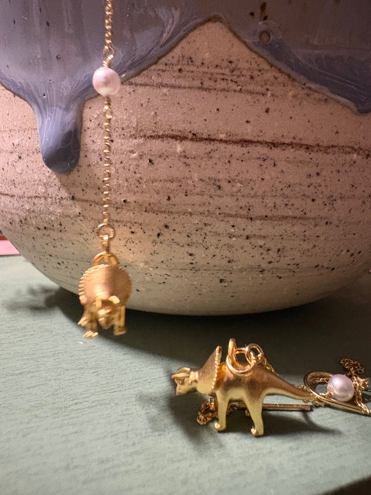 Triceratops Thread Earrings