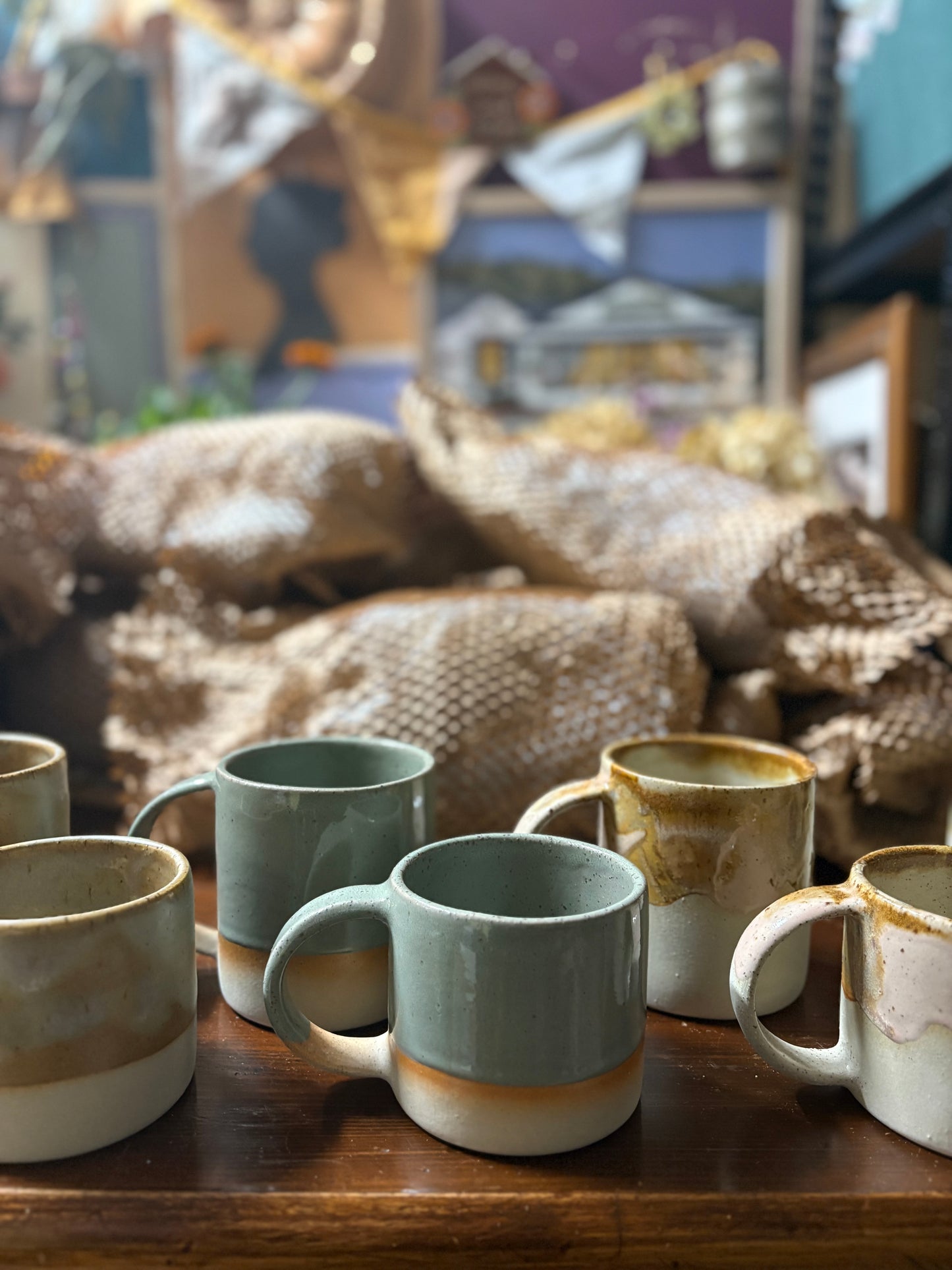 Kim Wallace Ceramic Tall Mug - Earthy Retro