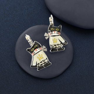 Taratata Jewellery - Super Miaou Lever Back Earrings