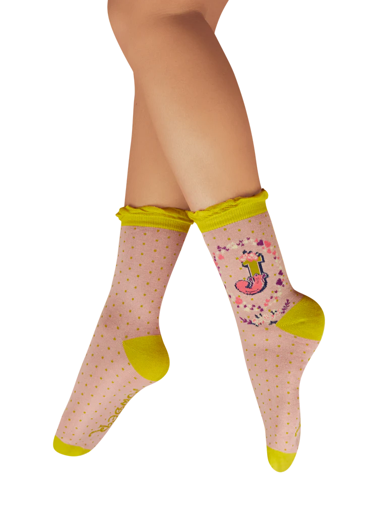 POWDER Letter Socks