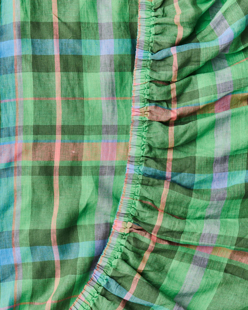 Jewel of the Nile Tartan Linen Fitted Sheet