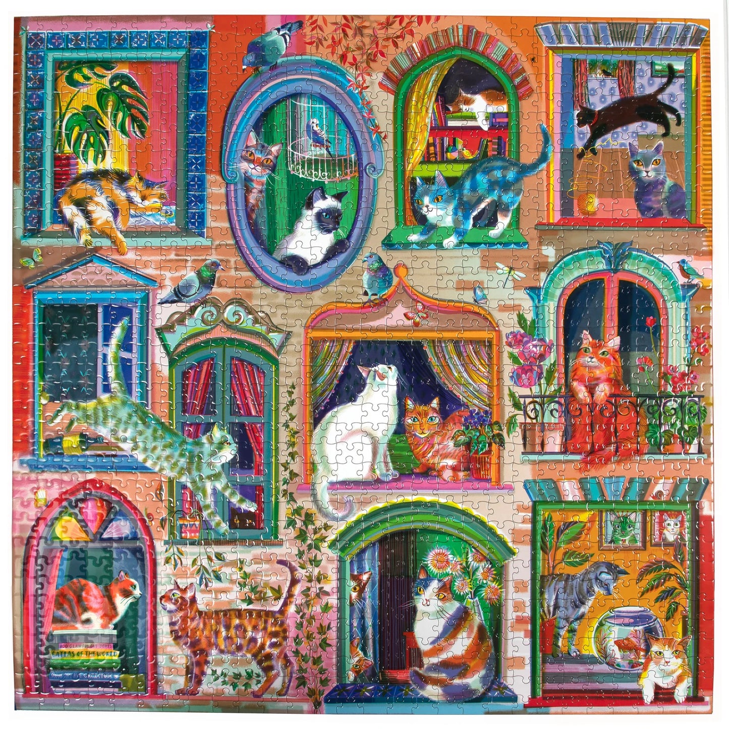 Eeboo 1000 piece puzzle - Cats in windows