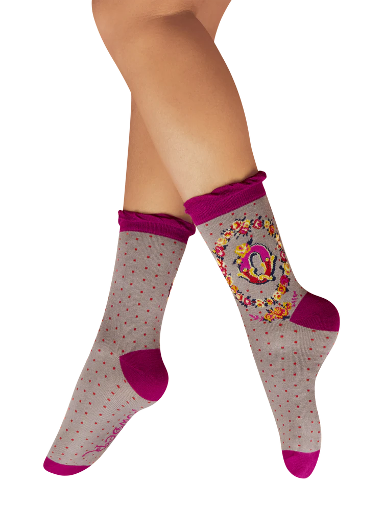 POWDER Letter Socks
