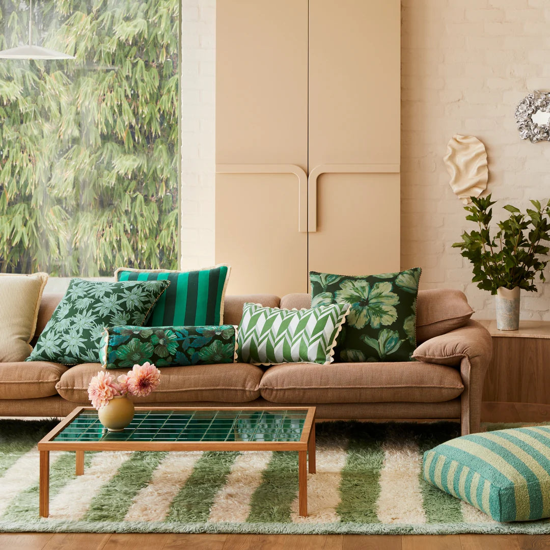 Bonnie and Neil Channel Green Cushion - 60x40cm