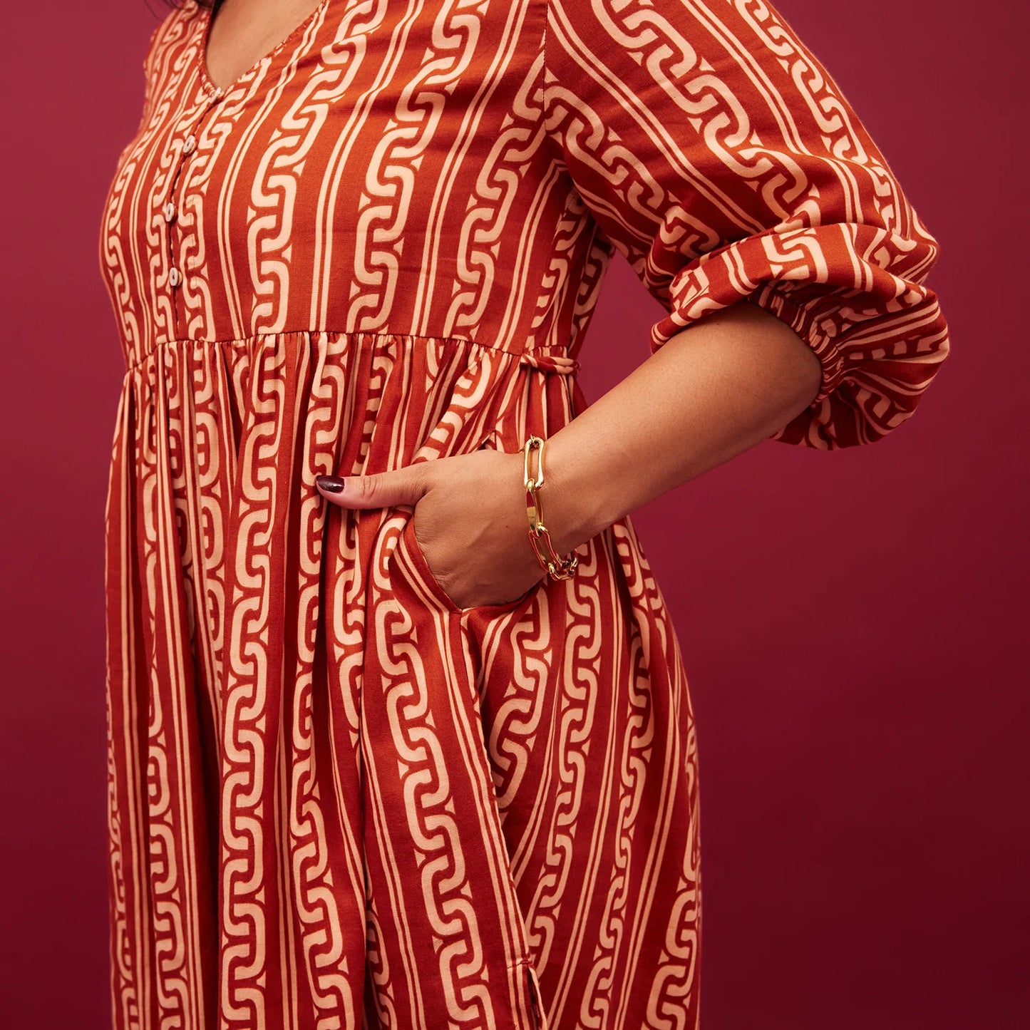 Sage and Clare Fidel 3/4 Sleeve Maxi Dress