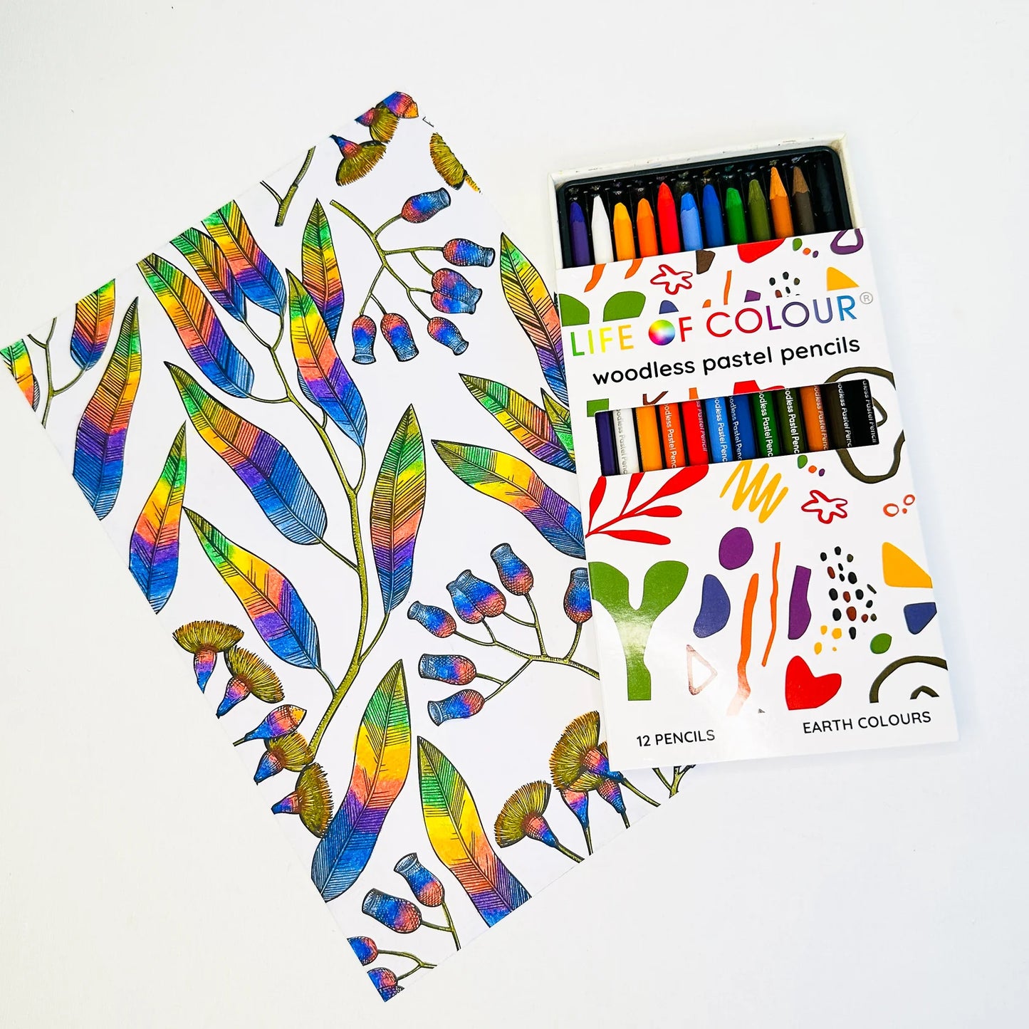 Life of Colour - Woodless Pastel Pencils (Earth colours) Set of 12