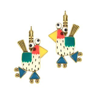 Taratata Jewellery - Roule Ma Poule Lever Back Earrings - Light