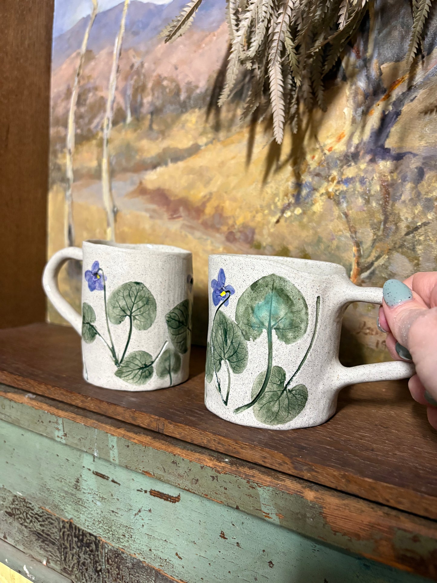 Handmade Ceramic Violet Mug