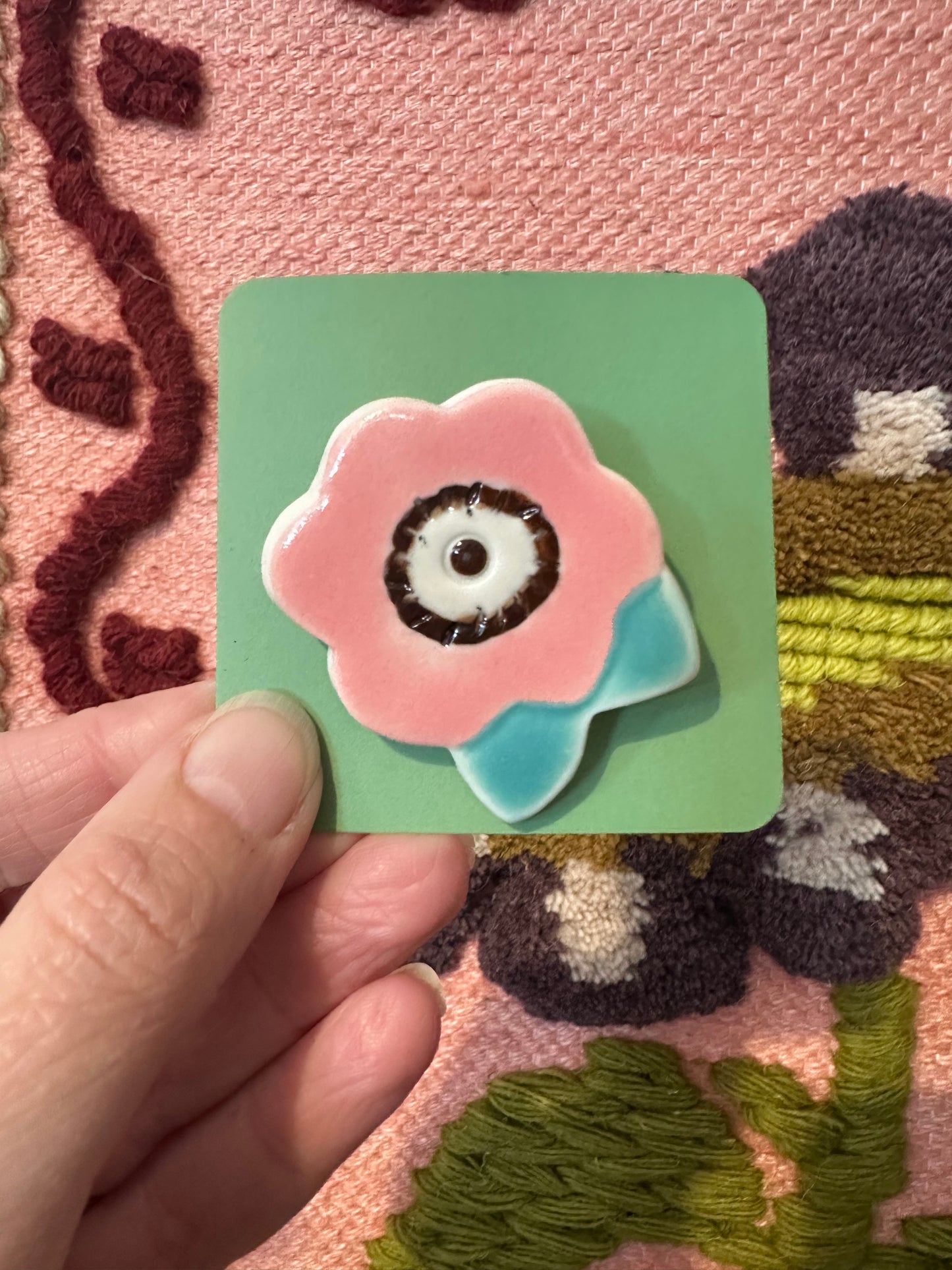 Togetherness Flowerful Ceramic Brooch - Camellia