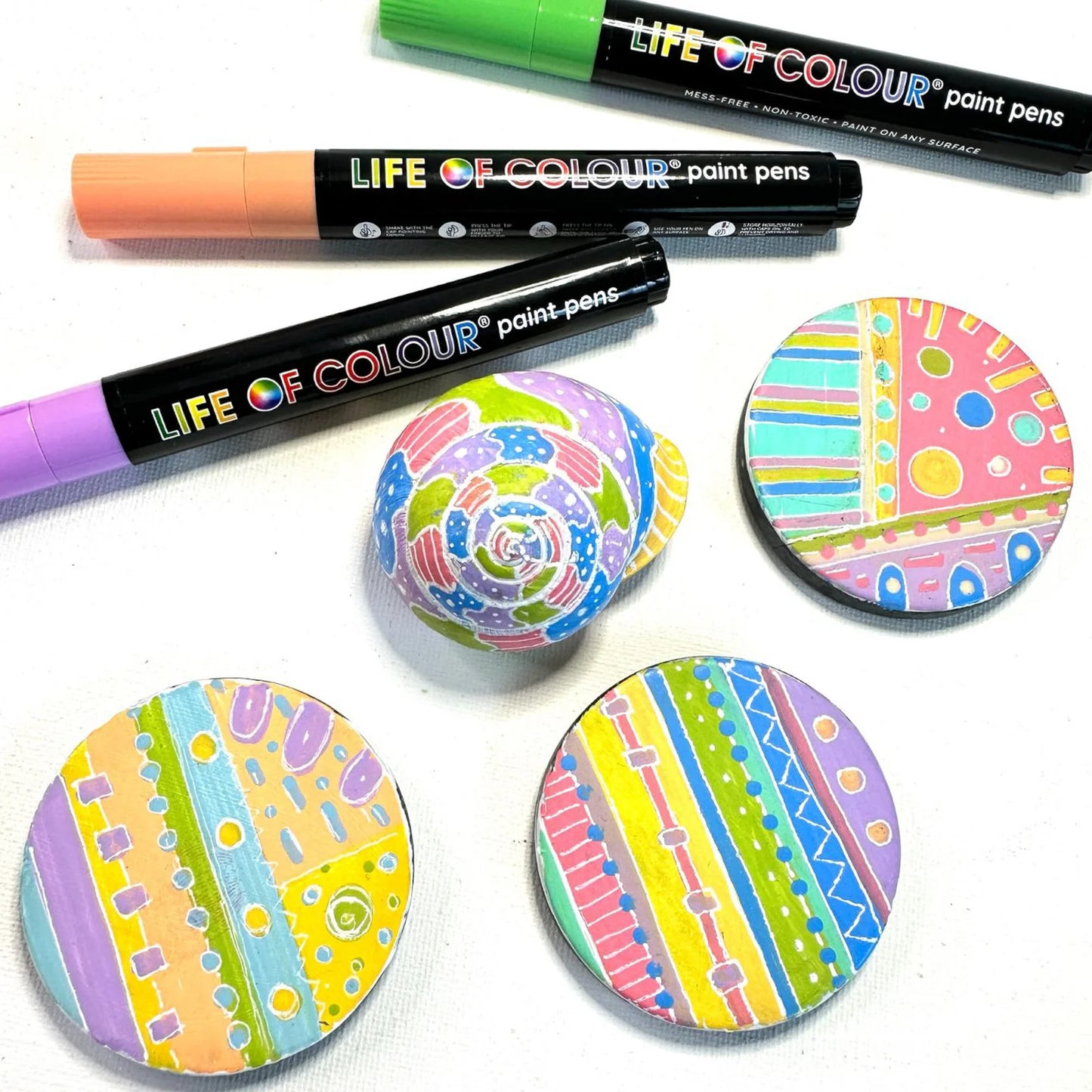 Life of Colour - Pastel Dreams 3mm Medium Tip Acrylic Paint Pens - Set of 12