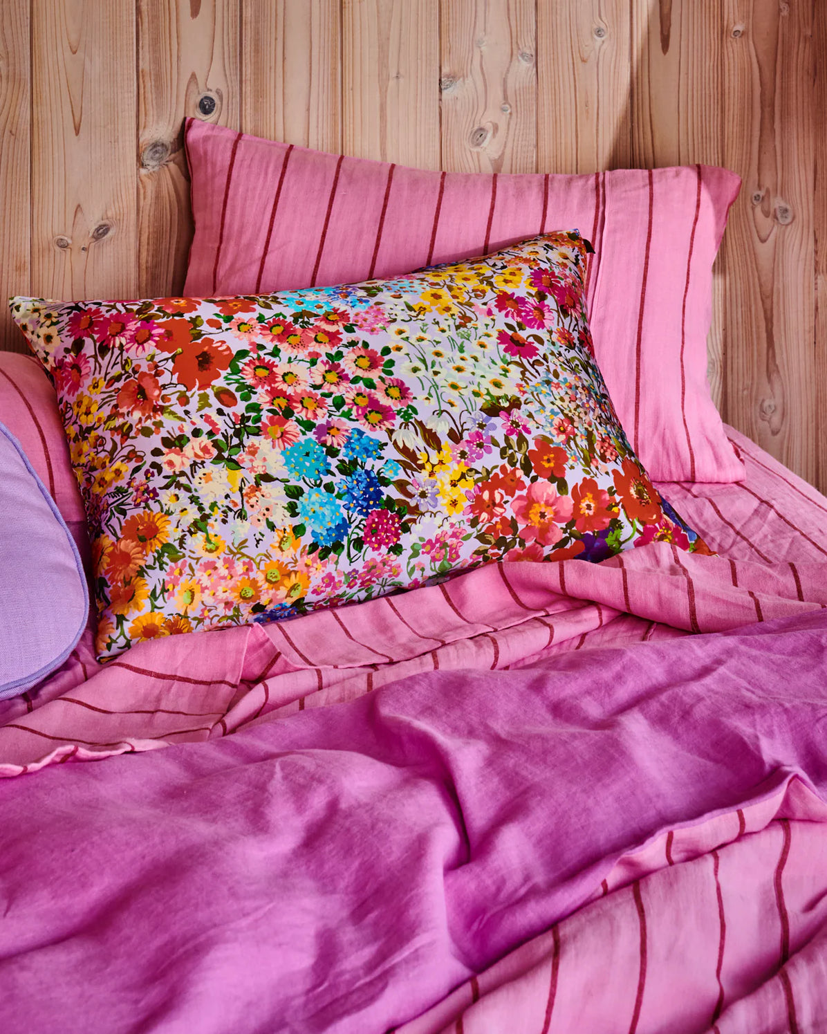 Forever Floral Lilac Silk Pillowcase - Single