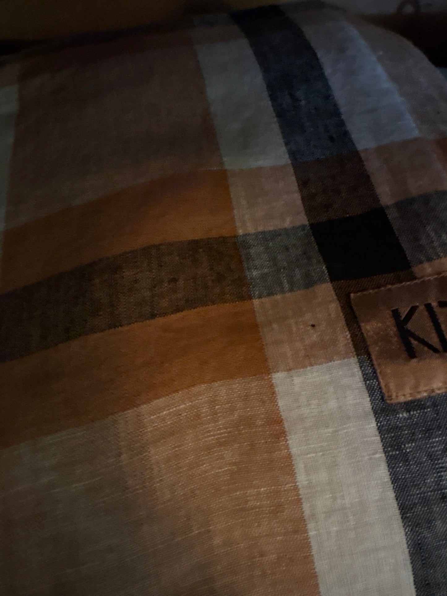 Coffee and Cream Tartan Linen Quilt Cover
