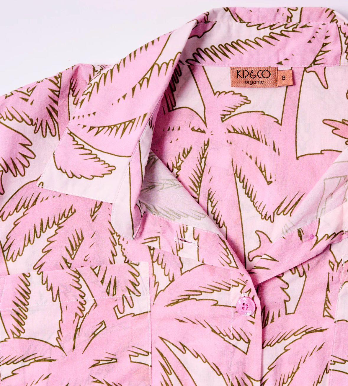 Kip and Co Balmy Palmy Organic Cotton Short Sleeve Shirt & Pant Pyjama Set