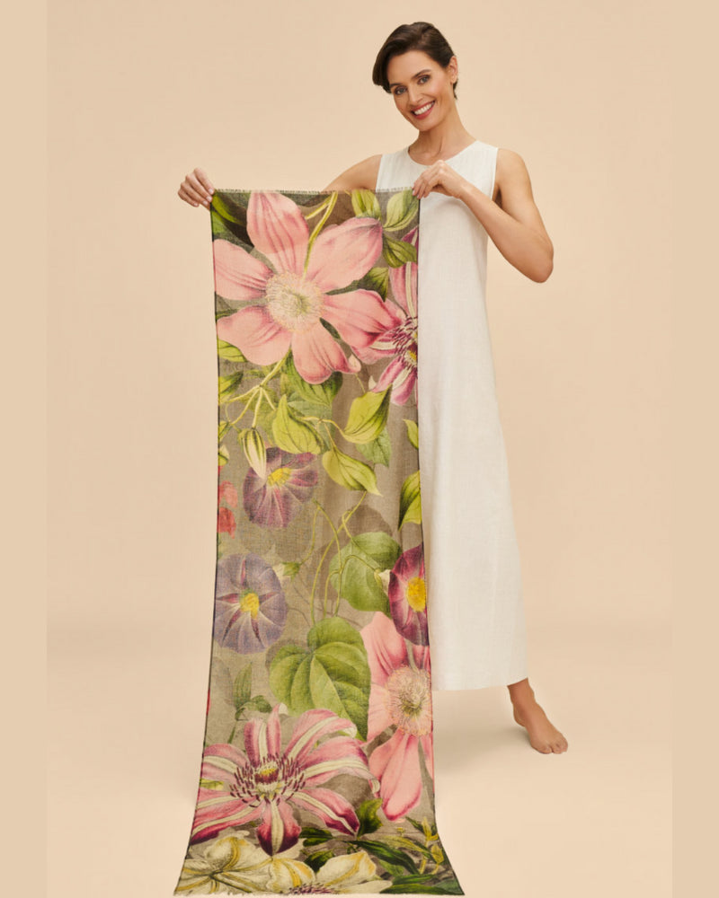 POWDER Oversized Botanicals Wool Scarf