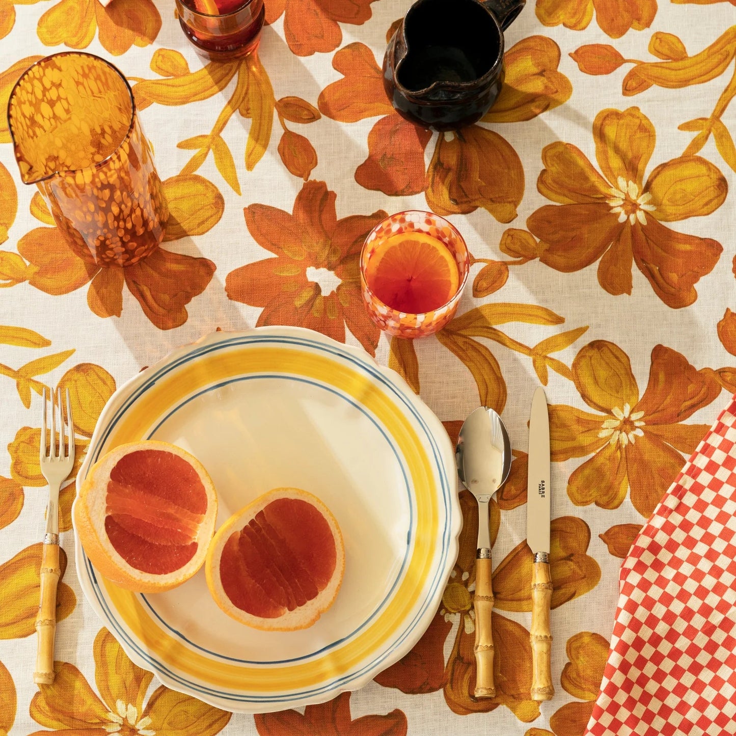 Bonnie and Neil linen tablecloth Dogwood Rust