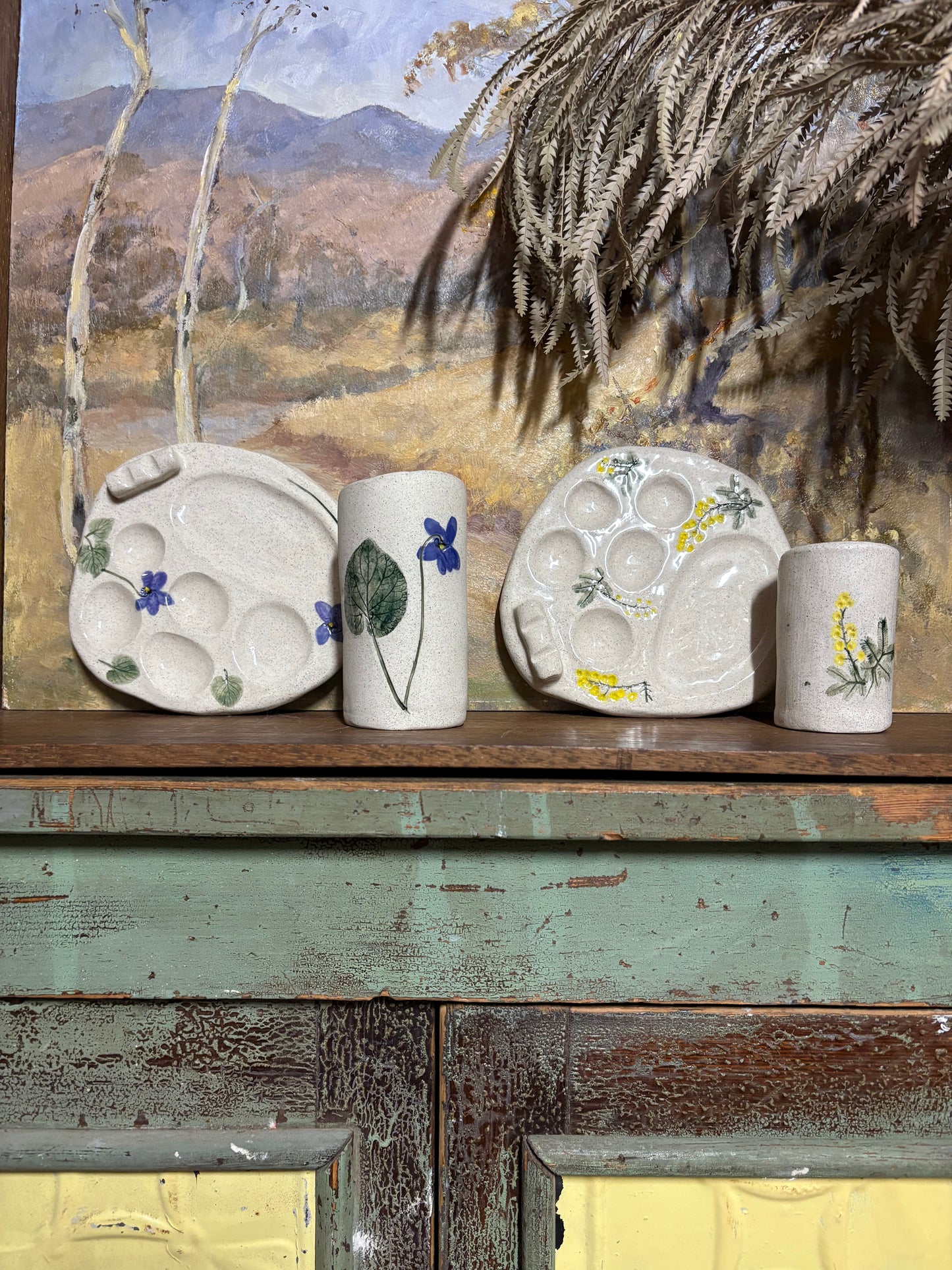 Handmade Ceramic Paint Palette Sets