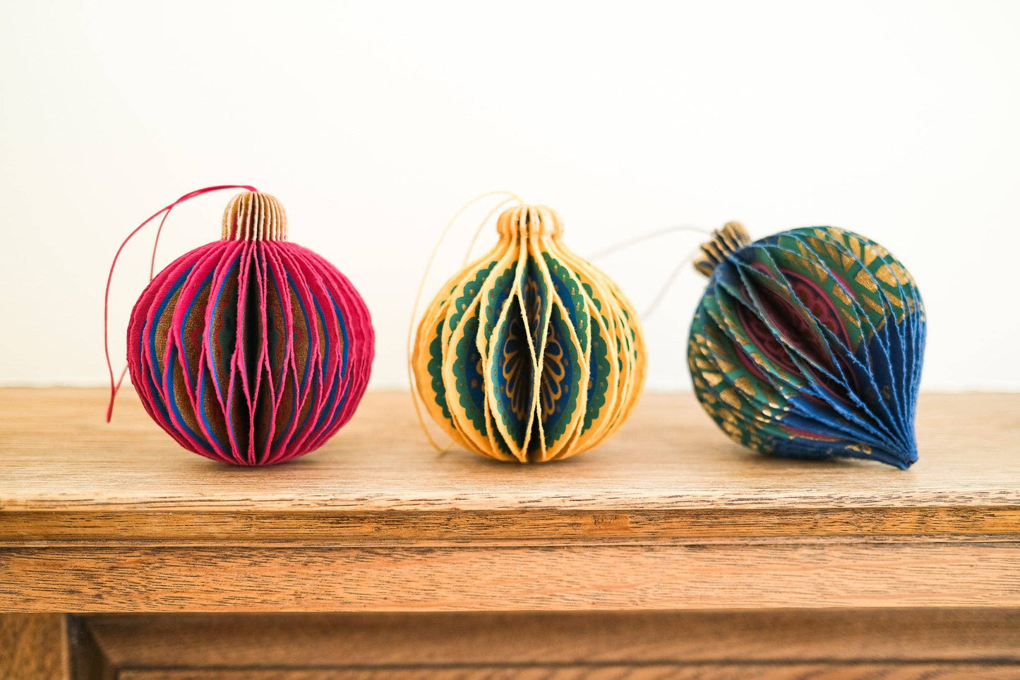 Yellow Bauble Honeycomb Decoration