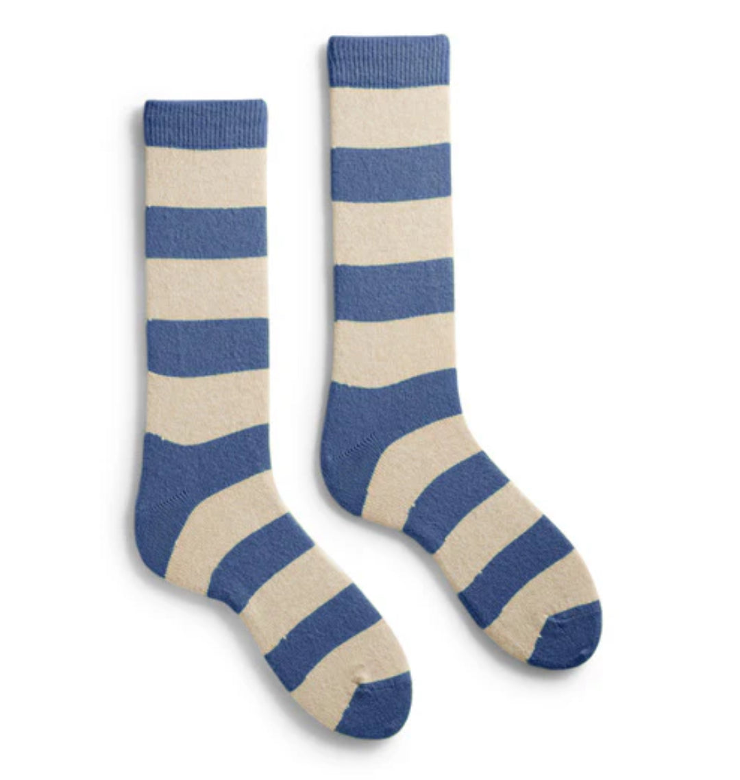 lisa b Women’s Merino Wool and Cashmere Socks - Rugby Stripe