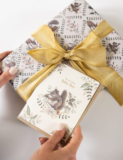 Bespoke Letterpress - Welcome Darling Baby Boy Card