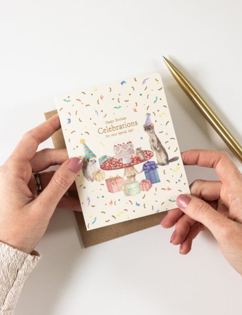 Bespoke Letterpress - Happy Birthday Celebrations Card