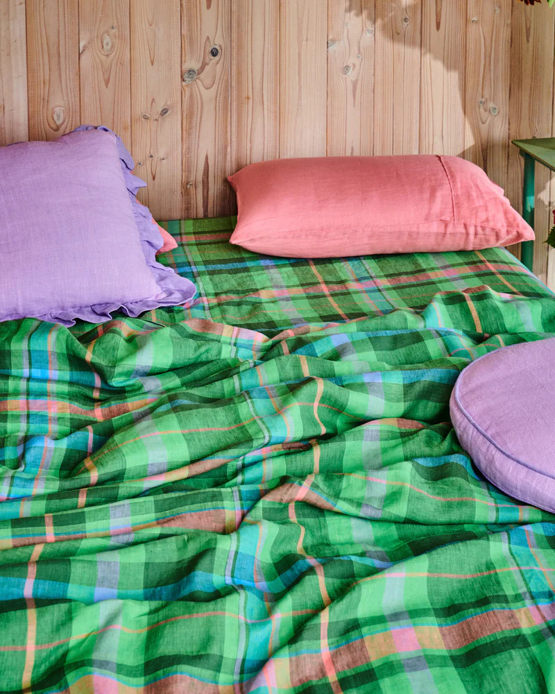 Jewel of the Nile Tartan Linen Fitted Sheet
