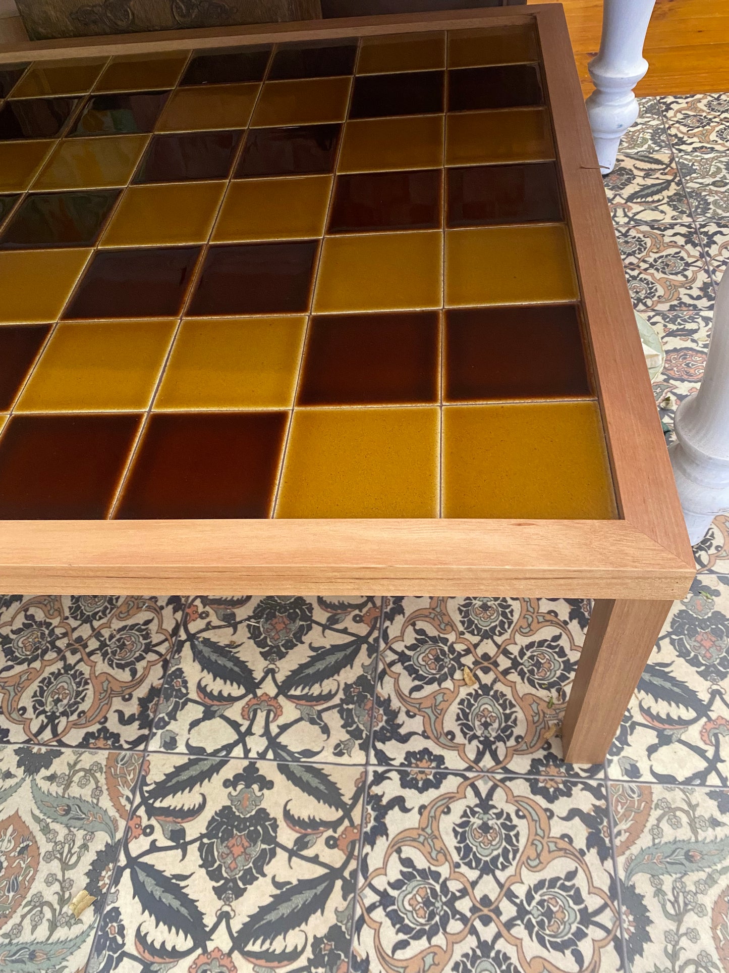 Bonnie and Neil Tiled Coffee Table Chocolate/Mustard