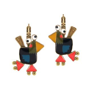 Taratata Jewellery - Roule Ma Poule Lever Back Earrings - Dark