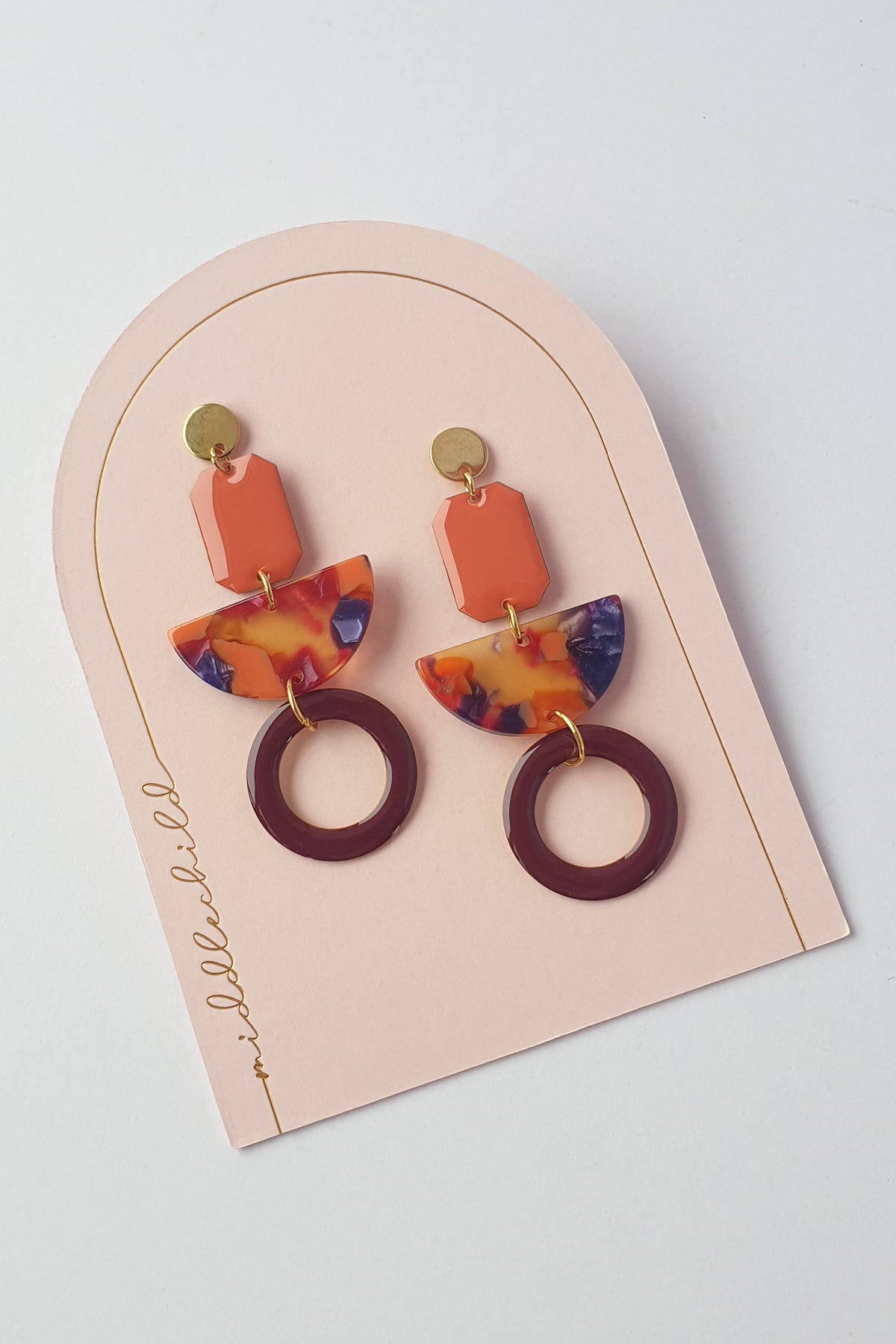 Middle Child Earrings - Deputy (Berry/Terracotta)