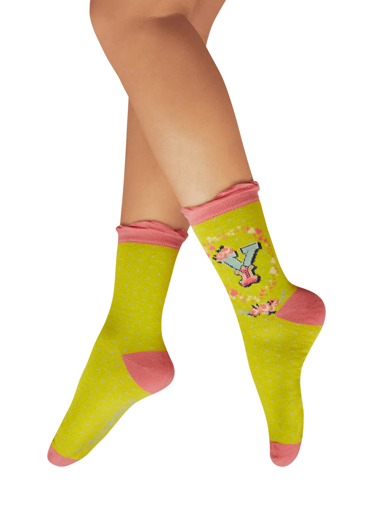 POWDER Letter Socks