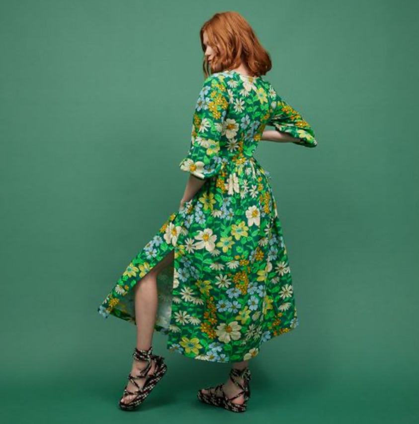 Sage and Clare Floria 3/4 sleeve maxi Dress