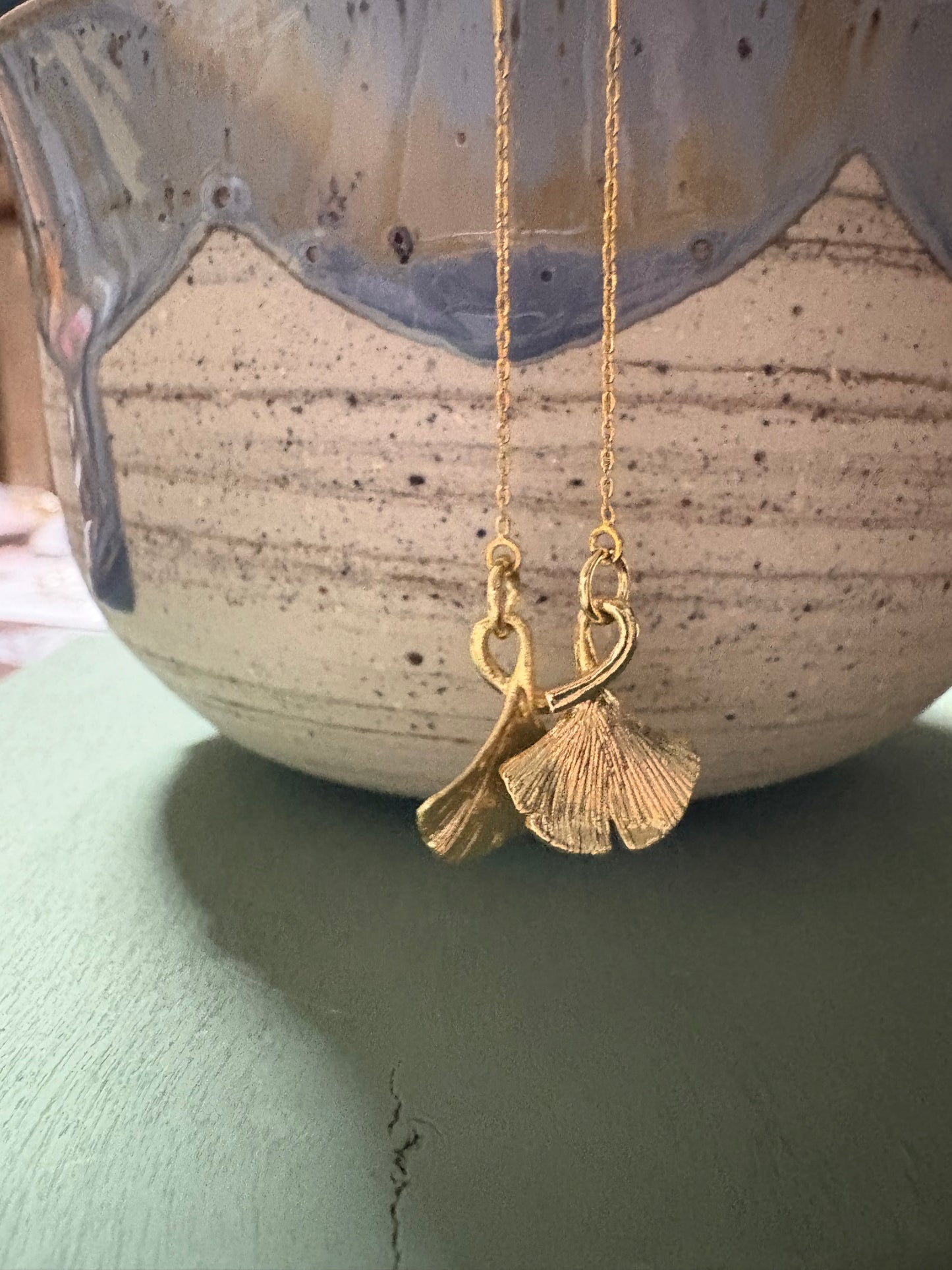 Ginkgo Leaf Thread Earrings