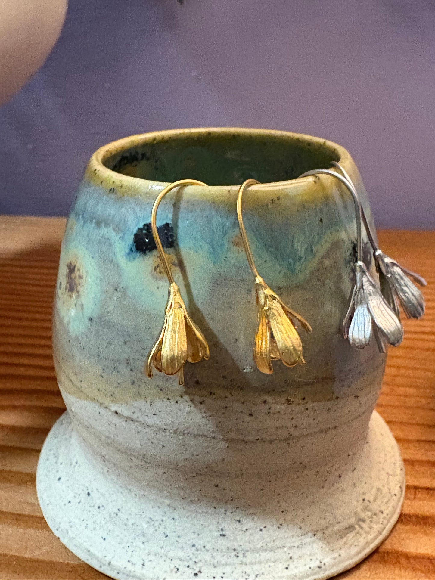 Seed Pod Hook Earrings (silver)