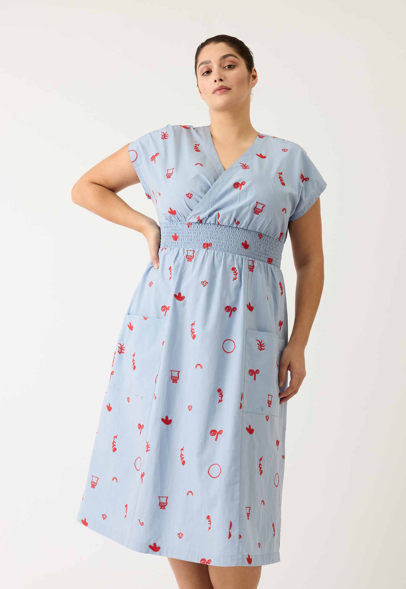 Nancybird Hana Wrap Dress - Motif Embroidery