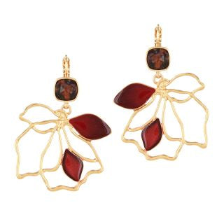 Taratata Jewellery - Pink Hibiscus Rhodonite Lever Back Earrings