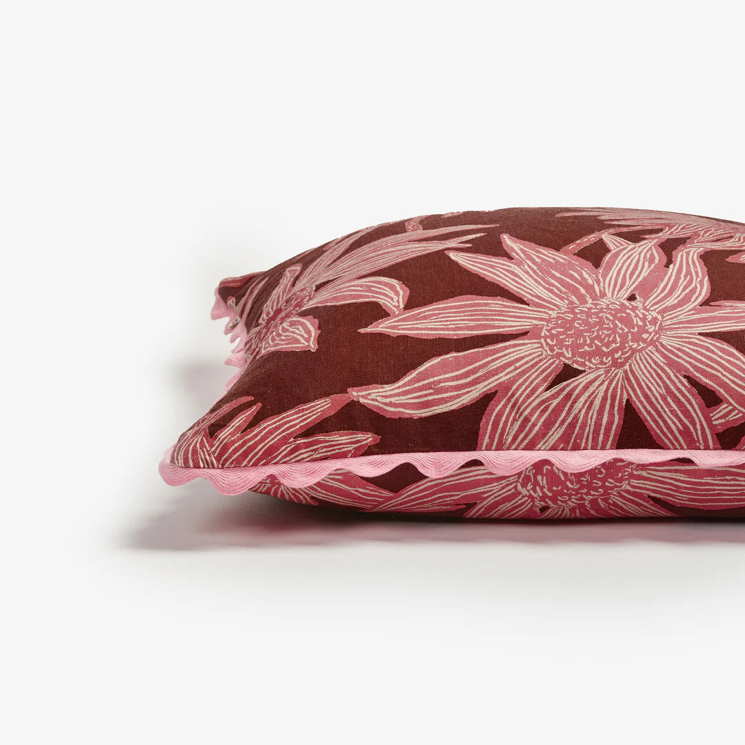 Bonnie and Neil Fiore Burgundy Cushion - 60cm