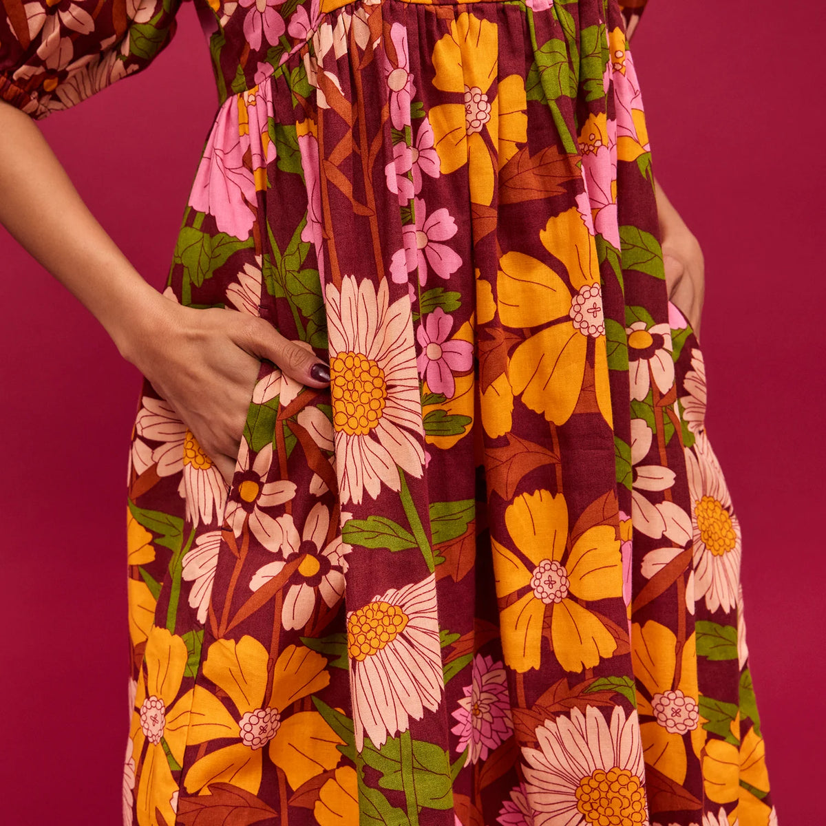 Sage and Clare Benita Puff Sleeve Maxi Dress
