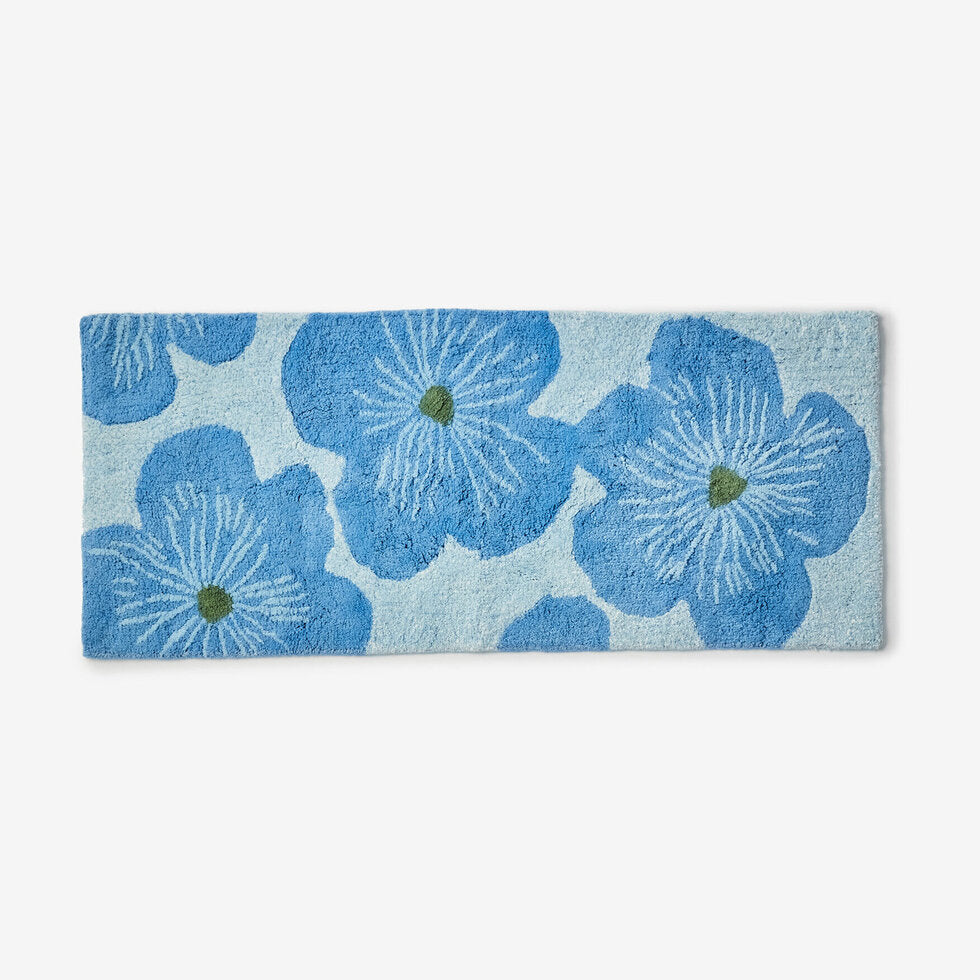 Bonnie and Neil Long Bath Mat - Jardin Blue