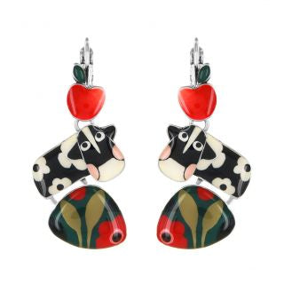 Taratata Jewellery - Daisy Cow Longer Lever Back Earrings